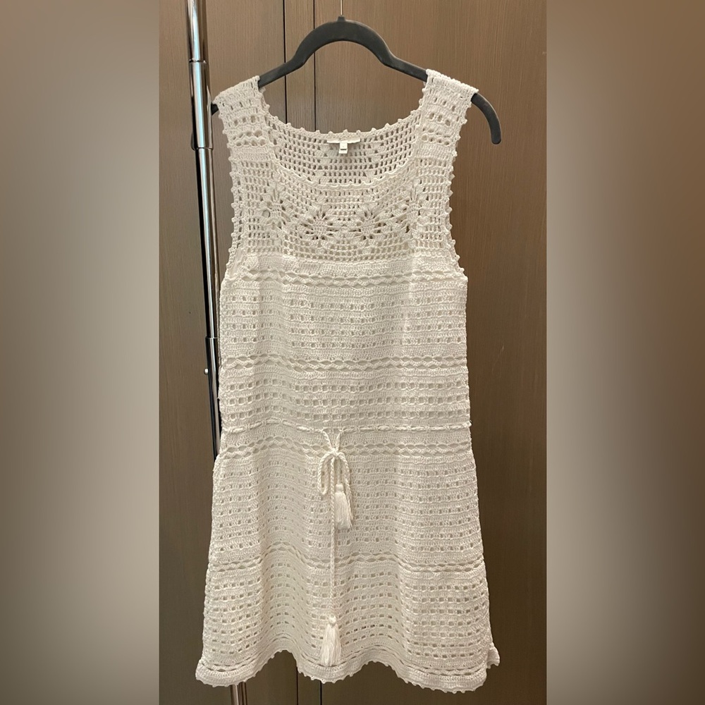 Joie Cotton Shift Crochet Dress